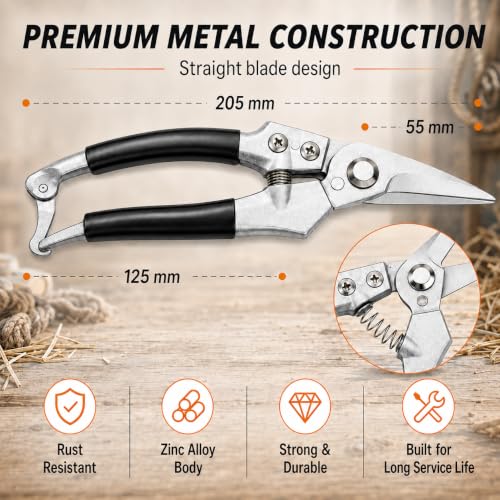 Goat Hoof Trimmers, Sheep Shears, Hoof Kit, Farrier Tools, Nippers, Horse Grooming Supplies Hoof Accessories –Versatile Hoof Wire and Pipe Cutting Tool for Livestock – Silver (1pack)