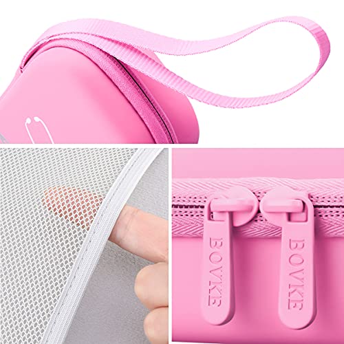 BOVKE Travel Carrying Case Compatible With 3M Littmann Classic III, Lightweight II S.E, MDF Acoustica Deluxe Stethoscope, Extra Room for Medical Scissors EMT Trauma Shears and LED Penlight, Pearl Pink - color: Pu Leather_Pearl Pink