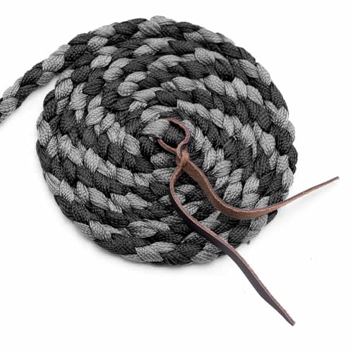 Jeffers Equine Braided Mule Tape Halter with 10' Detachable Lead Rope Set for Horses, 14 to 18 Hands - Stylish Design with Adjustable Poll Strap, Easy to Use Western Tack - Black and Gray - color: Black & Grey