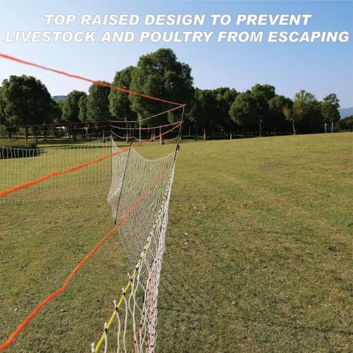 Poultry Electric Netting Fence - 47.3''H (can be Manually Raised to 59.1''H) x 98.5'L for Flying Chicken, Sheep, Goats in Farms, Ranches and Gardens, PK1 - style: (47.3 to 59.1)" x 98.5' - PK1