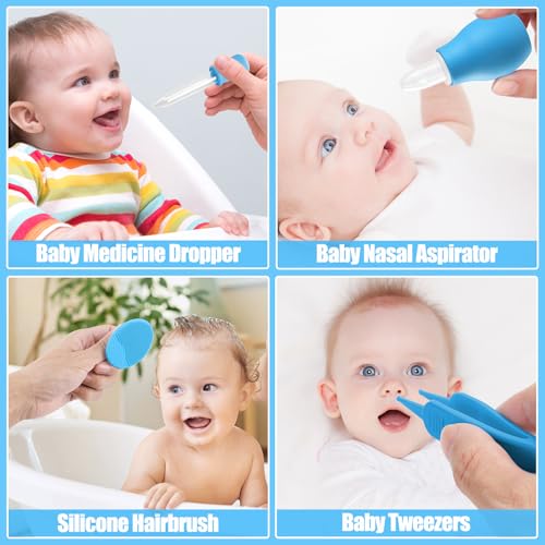 Baby Healthcare and Grooming Kit for Newborn Kids, 31PCS Upgraded Safety Baby Care Kit, Newborn Nursery Health Care Set, Baby Electric Nail Filer Kit, Infant Baby Care Products - style: BLUE-31