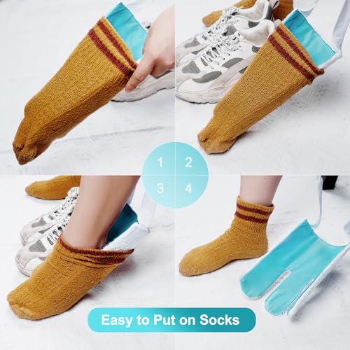 Sock Aid, Sock Helpers to Put on Your Socks for Seniors, Disabled, Pregnancy, Assist Device for Elderly, Tool Aide Puller Easy on and Off with No Bending(Blue 2 PACK) - color: Blue 2 Pack