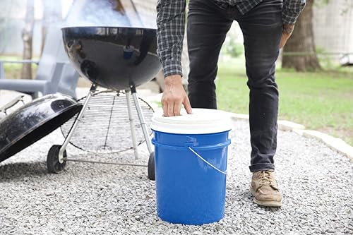 Gamma2 Seal Bucket Lid, Food Grade, 10 In Diameter, Twist Lock, White Color | Fits most 2 gallon buckets, airtight locking mechanism, USA made, keeps contents fresh and dry, simple to close each day - size: 10 In