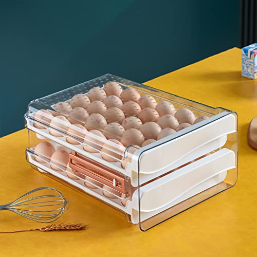 Large Capacity Drawer Type Egg Holder, 2-Layer 60 Grid