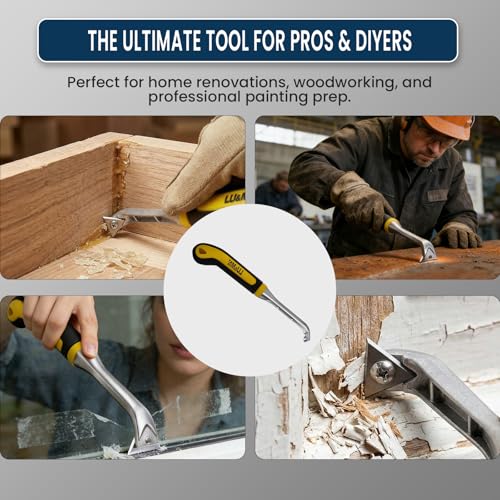 LU&MN Carbide Scraper Tool, 1-Inch Tungsten Carbide Triangular Blade | Professional Grade Carbide, Glue & Putty Remover, Ergonomic Non-Slip Handle - style: 1"Triangle