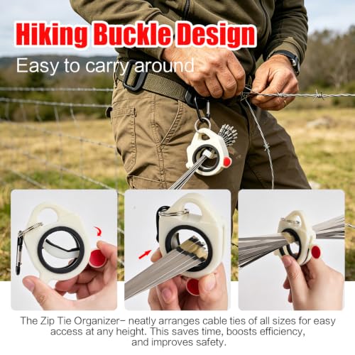 Metal Zip Ties Gun Set-For Fastening And Cutting Tie Special Tool,With 150pcs Stainless Steel Zip Ties Heavy Duty Outdoor，For Chain Link Fence Parts, Wire Fence Rolls,Exhaust Wrap, Poultry Fence