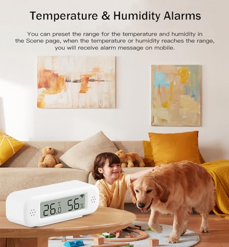 WiFi Thermometer Hygrometer: Smart Temperature and Humidity Sensor, Real-time Monitor, App Notification, Digital Indoor Temperature Sensor, Compatible with Alexa/Google Home(1Pack) - color: 1-Pack