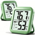 Antonki 2 Pack Room Thermometer Indoor Hygrometer | Monitor Temperature & Humidity, Accurate, Fast Read, Easy To View, Magnetic/Kickstand/Hanging, ℉/℃, w/ Battery, Compact - color: 2 Pcs* Natural Green