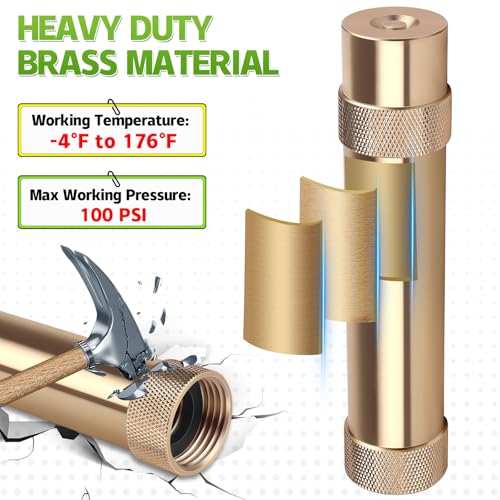 Heavy Duty Brass Twist Hose Nozzle, Adjustable Garden Water Hose Nozzle, 3/4’’ GHT Water Spray for Garden, Lawn, Car Wash & Outdoor Cleaning - style: Twist Adjustable 1