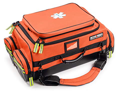 Scherber Fully-Stocked Premium First Responder Bag | HSA/FSA Approved | Large Pro EMT/EMS Trauma, Bleeding & Oxygen Medical Kit | CAT Tourniquet, HyFin Chest Seal & 260+ First Aid Supplies (Orange) - color: Orange
