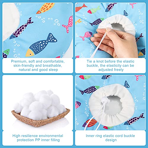 Cat Cone Collar Soft Cute Adjustable Cat Donut Recovery Collar | Elizabethan Cats Cones to Stop Licking Comfortable Anti-Bite Neck Cone for Pet Kittens After Surgery - size: S