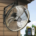 AHAWILL 16 Inch Wall Mount Fan with Lights,6-Speed High Velocity Wall Fan Dimmable Gazebo Fan,360°Adjustable Tilt Industrial Outdoor Fans for Patio,Garage,Workshop,Commercial,Black - size: 16 inch