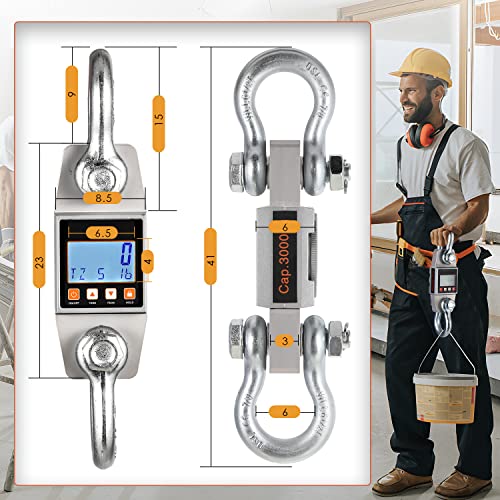 Digital Crane Scale 11000lb Hanging Scale Heavy Duty Industrial Hanging Weight Scale (11000lb/5000kg) - size: 5T