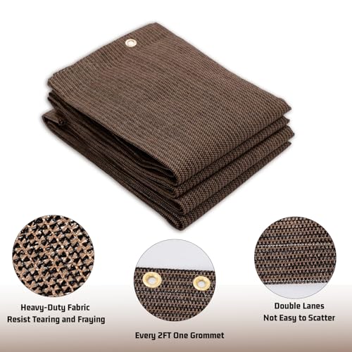 SUNNY GUARD Shade Cloth Custom Size 4x8 FT Sun Shade Screen Fabric Shade Cover Tarp with Grommets for Pergola Backyard Garden, Mocha(We Customized) - color: Brown, size: 0 4'×0 8'（4FTx8FT)