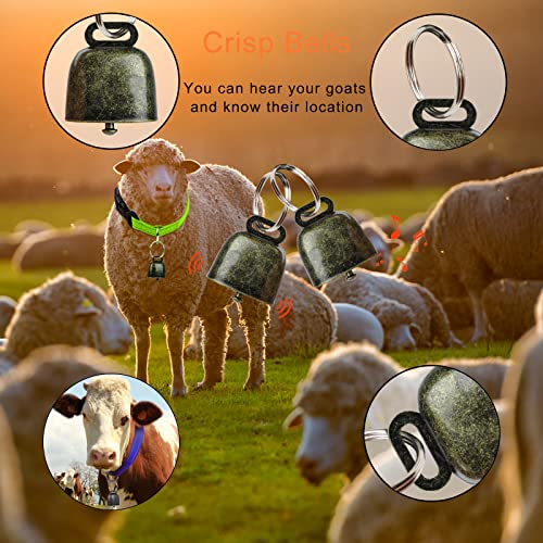 10 Pack Reflective Goat Collars with Bells, Adjustable for Sheep | Goat Bells for Collars, Reflective Nylon Straps, 13.7-20.5 in Adjustable Fit, Quick-Release Buckles, For Goats & Sheep