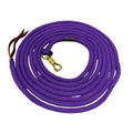 22 Foot Line Ground Training Rope - Strong Everyday Use All-Purpose Large Horse Lead Rope with Loop & Latigo Popper | 9/16" Diameter Smooth Yachting Braid, Purple - color: Purple