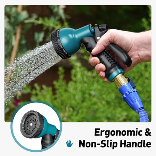 Besiter Garden Hose Nozzle Sprayer 10 Watering Patterns Spray Nozzles Heavy Duty Hose Head Lightweight Hose Attachment Blue - color: Blue