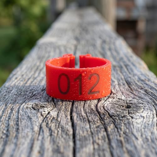 100 PCS 16mm Bird Leg Bands, Numbered Mixed Color Clip On Poultry Rings, Pigeon Quail Identification Bands for Bantam Chickens Canary Lovebirds Small Birds