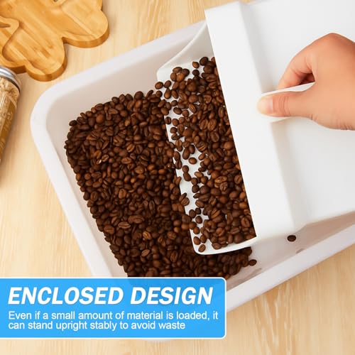 Relaxweex 2 Pcs 4 Quart Enclosed Large Feed Scoop, White - color: White