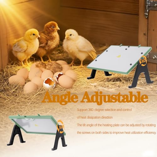 Chick Brooder Heater Plate with Digital Temperature Control, Chicken Coop Heater for Chicks & Ducklings, LED Display, Remote Control, Adjustable Angle, 86°F–167°F Heating Plate - color: Green