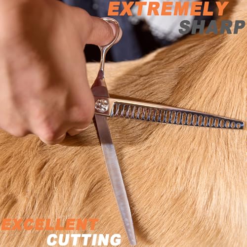 High-end Professional Dog Grooming Thinning Scissors Teeth Cutting Blending Shears Pet Texturizing Shears 8 Inch Extremely Very Sharp Stainless Steel Alloy For Cat Other Animals Groomer - color: 8inch Thinning Shears