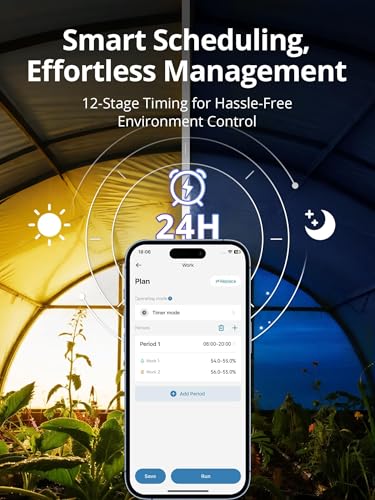 LUXBIRD WiFi Temperature Humidity Controller LTC-318-W with Monitor, App Control for Reptile Terrarium Greenhouse Grow Tent，2-Year Warranty (Black)
