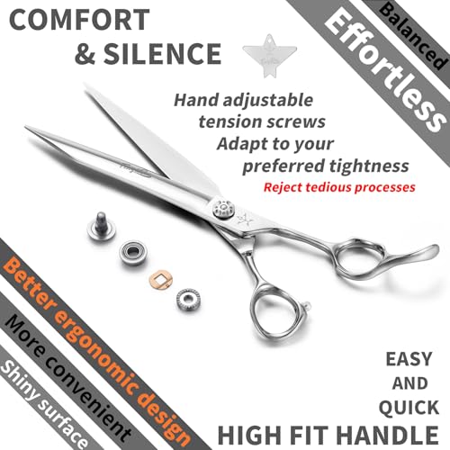 High-end Professional Dog Grooming Scissors Pet Grooming Shears 8 Inches Extremely Very Sharp Made Of Stainless Steel Alloy By Hand For Dog Cat Groomer - color: 8inch Shears