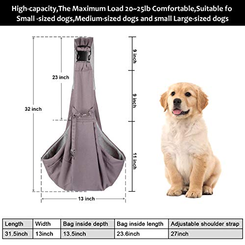 OWNPETS Pet Sling Carrier, Pet Sling Carrier Bag Safe,Fit 10~15lb Cats&Dogs, Comfortable, Adjustable, Perfect for Daily Walk, Outdoor Activity and Weekend Adventure | Soft Breathable Fabric, Secure Safety Hook, Adjustable Strap for 10-15lb Pets, Ideal for