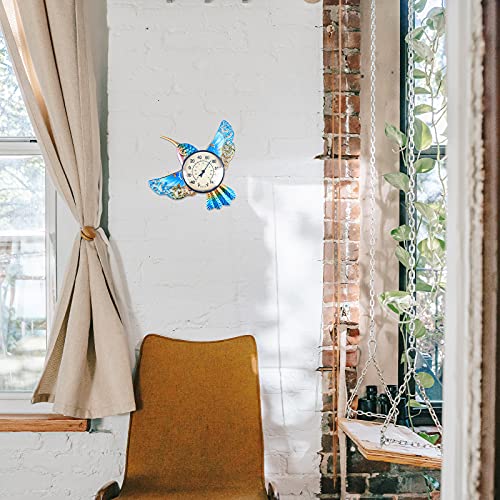 Outdoor Thermometer, Hummingbird Thermometer for Patio, Yard, Garden | Large Number Wall Mounted No Battery Needed Waterproof