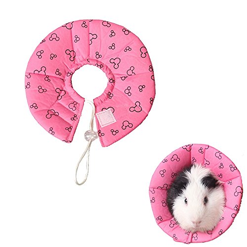 Hamster Rabbit Protection Cone Neck Recovery Collar - Small Animal Pets Elizabethan Collar Anti-Water Bite Sratch Risistant for Guinea Pig Mice Mouse Rats Ferret Squrrel (S, Pink) - color: Pink, size: S
