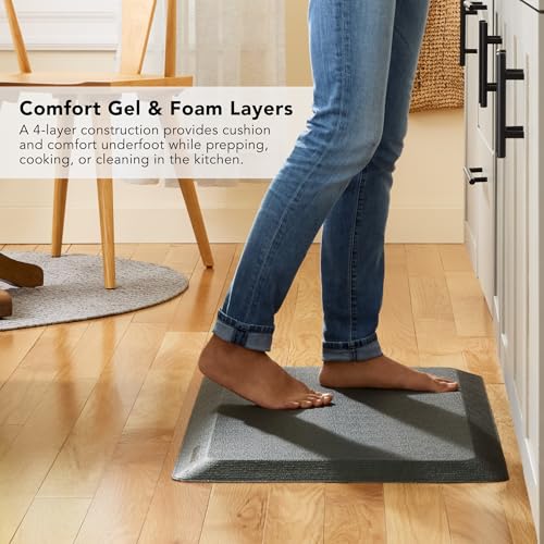 KitchenAid Gourmet Series Kitchen Comfort Gel Mat, Solid Basketweave, Deep Forest Green, 20"x39" - color: Deep Forest Green