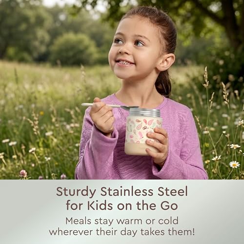 Bentgo Kids Stainless Steel Leak-Proof Food Jar for Hot or Cold Food | 11 fl oz Double Insulated Container with Removable Silicone Bumper, Dishwasher Safe, Easy Open Lid, Ages 3+ (Cowgirl Dreams) - color: Cowgirl Dreams