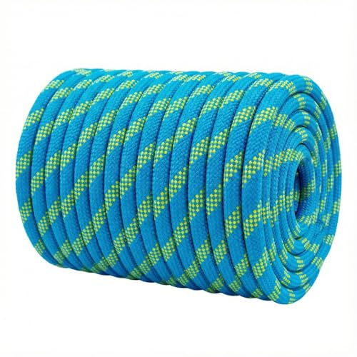 1/2 Inch Arborist Rigging Rope (100 Ft) - ASTM F2116 Certified (9,000 lbs MBS / 900 lbs SWL) - Static Polyester Bull Rope for Tree Climbing, Nautical Rigging & Swings (Blue) - size: 1/2IN x 100 FT, style: Blue Fluorescent Green
