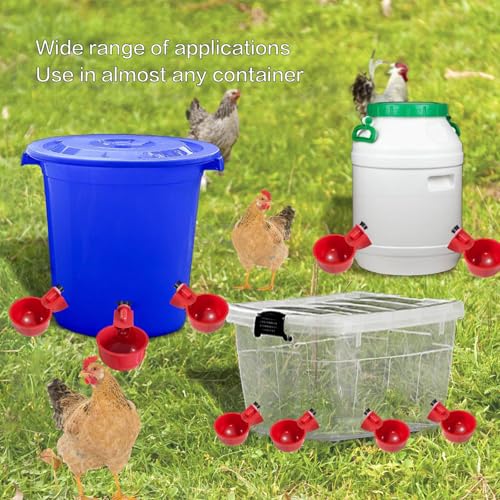 Chicken Water Cups, 8pcs Automatic Chicken Water Feeder, Poultry Waterer Kit Suitable for Chicks, Duck, Goose, Turkey and Bunny, 8-Pack