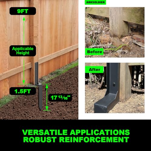 33.62" Fence Post Repair Kit, Fix Broken 4x4/6x6 Wood Post 2Pack | Heavy Duty Anchor Ground Stakes, Thickened 11-Gauge, Heavier at 5.47lb, One-Piece, MUSE Award, Easy Install, Powerful Support - size: AS1-U 2Pack 33.62x4.7x2"