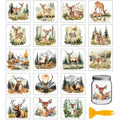 GLOBLELAND 18 Sheets Nature Sika Deers Rub on Transfers Forest Animals Waterproof UV DTF Cup Wraps Milu Deers Decals Stickers for Water Glass Bottle Vase Crafts - style: Deer