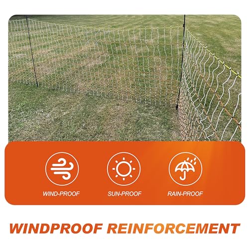 Poultry Electric Netting Fence - 47.3''H (can be Manually Raised to 59.1''H) x 98.5'L for Flying Chicken, Sheep, Goats in Farms, Ranches and Gardens, PK2 - style: (47.3 to 59.1)" x 98.5' - PK2
