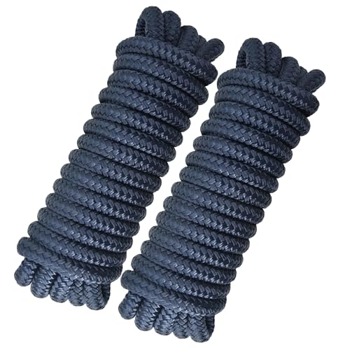 TetherTite Boat Dock Lines 5/8 Inch 20/25/30 Ft,Double Braided Nylon Boat Dock Lines with Loop, Mooring Line Marine Rope (3/4â x34') - size: 3/4Ã x34'