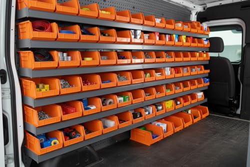 HE HUDSON EXCHANGE 15" x 8" x 7" Plastic Stackable Storage Bin, Orange - color: Orange, size: 1 Pack