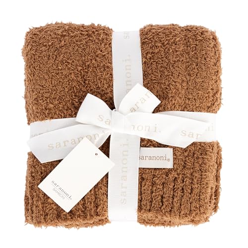Saranoni Bamboni Luxury Baby Blanket | Cozy & Soft Plush Receiving Blankets | Perfect for Girls & Infant Baby Boy Blankets | Caramel - 30” x 40" | Luxury Bamboni baby blanket with plush softness and cozy comfort, designed for infant boys and girls during