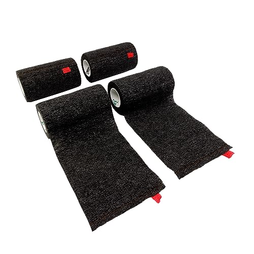SyrFlex Cohesive Bandage 4” Black 4 pk - color: Black, style: Black