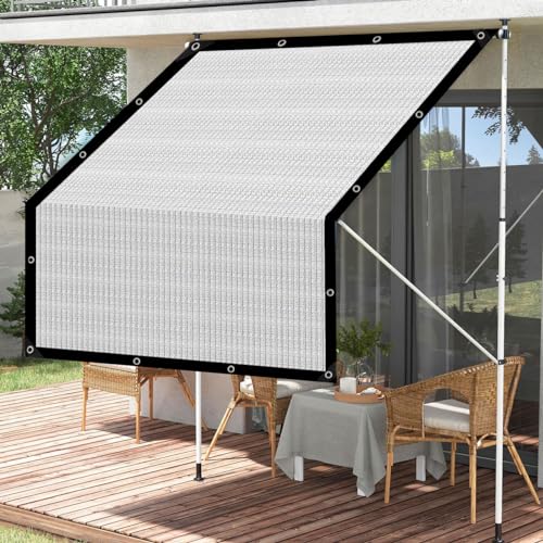 80% Silver Shade Cloth for Garden,Pergola,Greenhouse,Chicken Coop,Kennels,Shade Cloth with Grommets,Simple Hanging Covers - size: 6.5ft×10ft