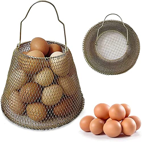 JIYUJIAHUA Egg Basket, Collapsible Mini Storage - Can Easily Load Eggs for Carrying and Collecting Eggs, Easy Washing, and Fast-drying, Country Primitive Farmhouse Style, DANLAN-001 - color: Medium