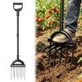 Broad Fork Garden Tool, 63" Heavy Duty Broadfork Hand Tiller with Double 5+4 Sharp Tines, Garden Pitchfork with Ergonomic D-Shaped Handle, Spading Dig - size: Broad Fork 63Inch