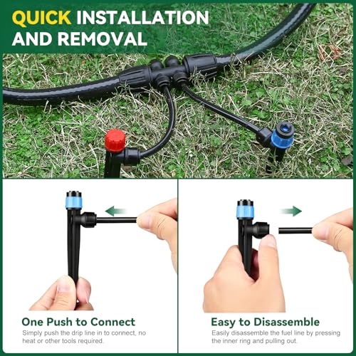 Drip Irrigation System for Garden, 2026-Upgraded Quick Connect Garden Watering Kit All-in-One with 1/2 inch 1/4 inch Irrigation Tubing for Garden, Lawn, Greenhouse, Raised Beds (233FT) - size: 233FT