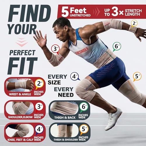 FRESINIDER Premium Elastic Bandage Wrap 3 Inch, 24 Pack, Hook and Loop | Versatile 3-Inch Cotton Compression Wrap for Ankle, Wrist and Elbow; Bulk Box for Clinics, Teams and First-Aid Stations. - color: 24 Pack X 3 Inches