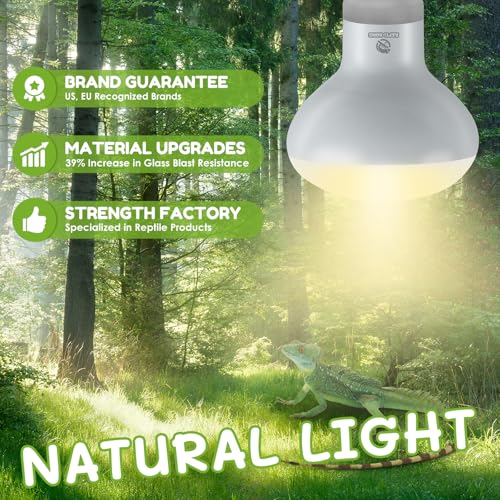 Reptile Heat Lamp Bulbs, Simulate Natural Sunlight Heat Light Bulb, 4 Pack 100W Amphibian Terrarium Basking Spot Lamp for Reptile, Bearded Dragon, Lizard, Turtle, Snake - color: Basking Bulb, size: Basking (2*100) (Pack of 2)