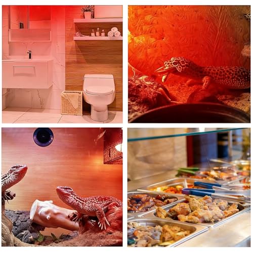 150W Red Infrared Heat Lamp Bulbs, Reptile & Chicken Heat Emitter Basking Light, Heat Bulb for Bearded Dragon, Lizard, Tortoise, Chicks, Brooder Coop, Pets, Food Service (6 Pack) - size: 6 Pack