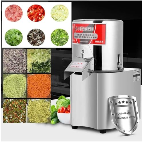 110V 600W Commercial Food Processor Machine,110volt 120kg/h, Granular Type | High Power Electric Vegetable Meat Chopper Grinder Stainless Steel Adjustable Thickness Food Slicer