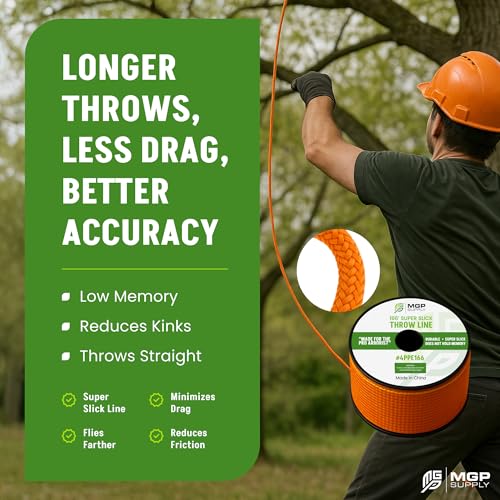 MGP SUPPLY Arborist Throw Line Kit | 11oz Throw Weight & 166ft Rope | Ultra Slick 100% Polyester Rope | Arborist Equipment For Tree Climbing - style: 11 Oz